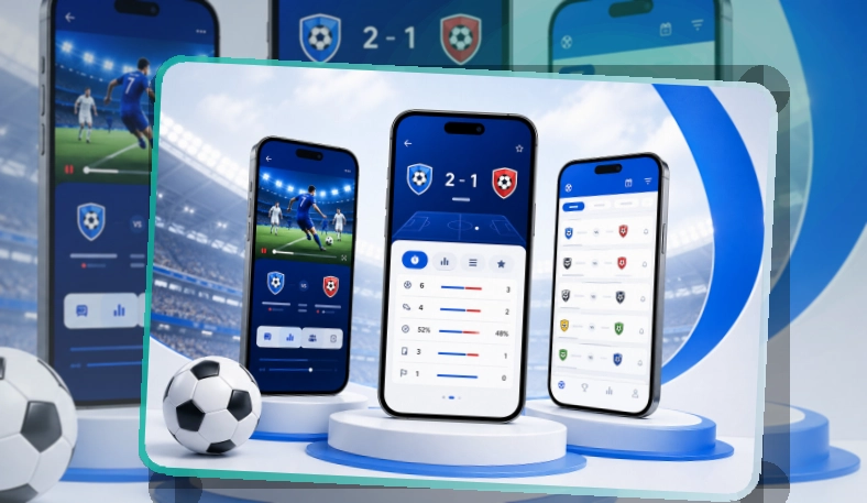 华体会 多端衔接 · 直播比分App · 重要比赛不容易错过界面展示